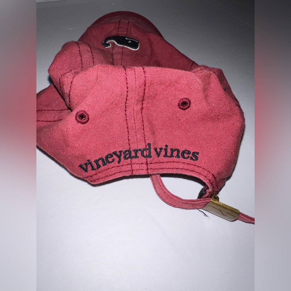 Vineyard Vines Red Cap with Whale Logo - Picture 2 of 3